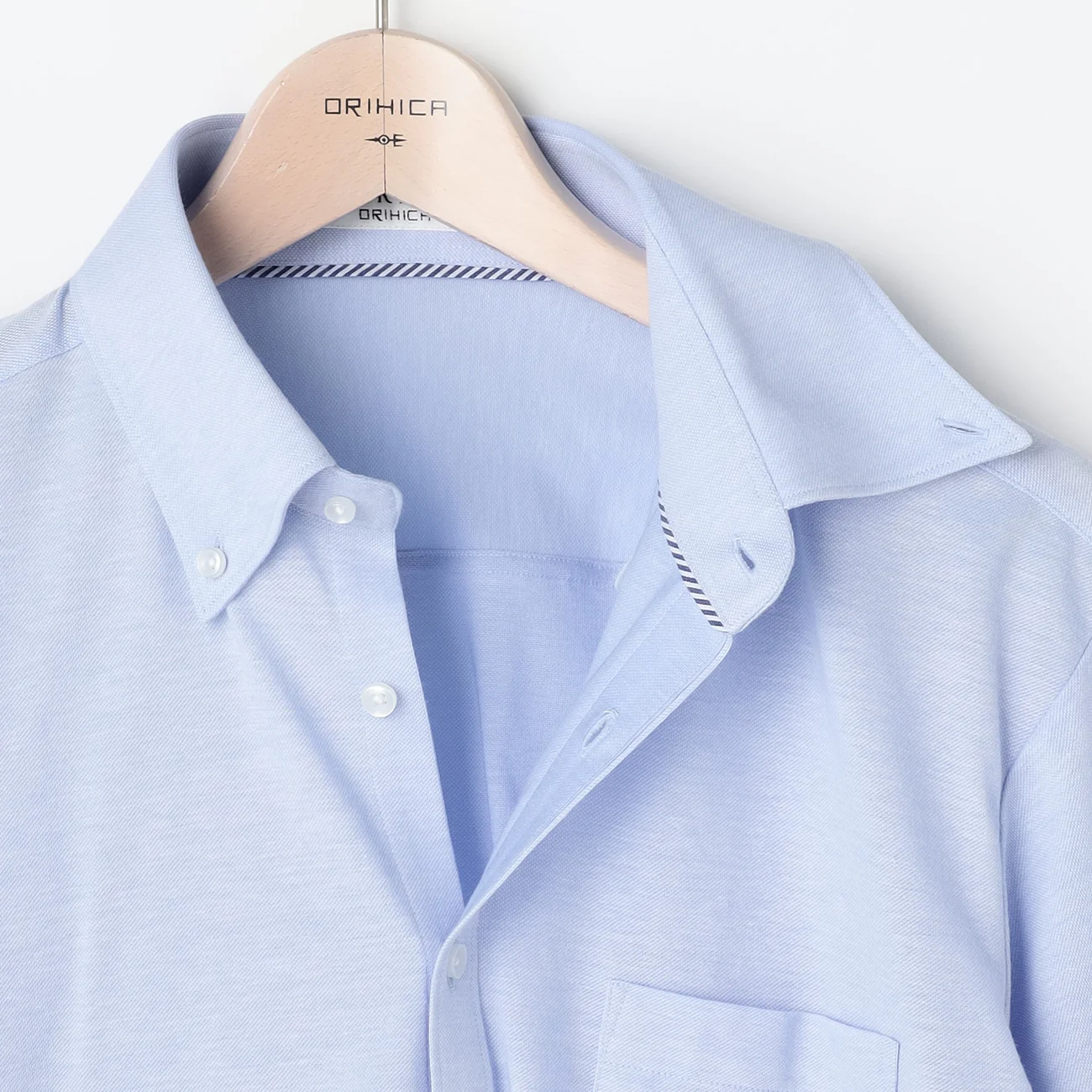 Button Front Polo Shirt - Blue - Image 3