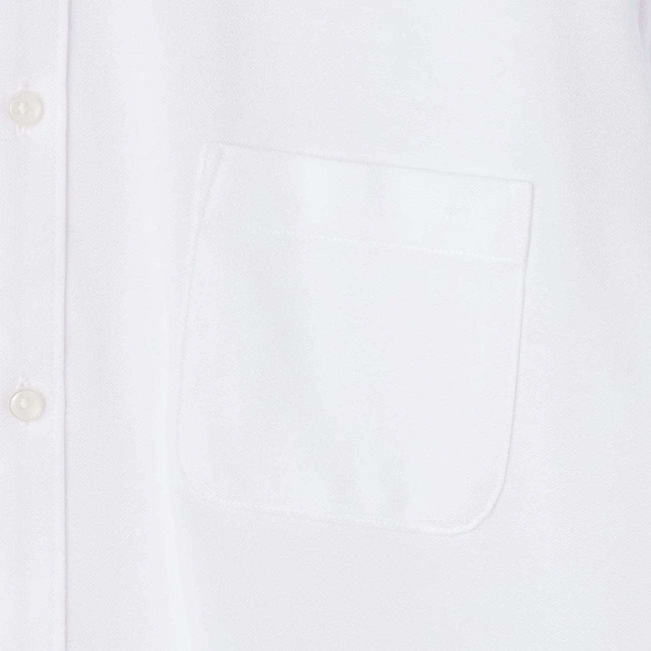 Button Front Polo Shirt - White - Image 5