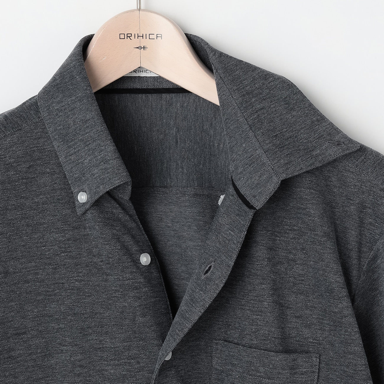 Button Front Skipper Polo Shirt - Gray - Image 3