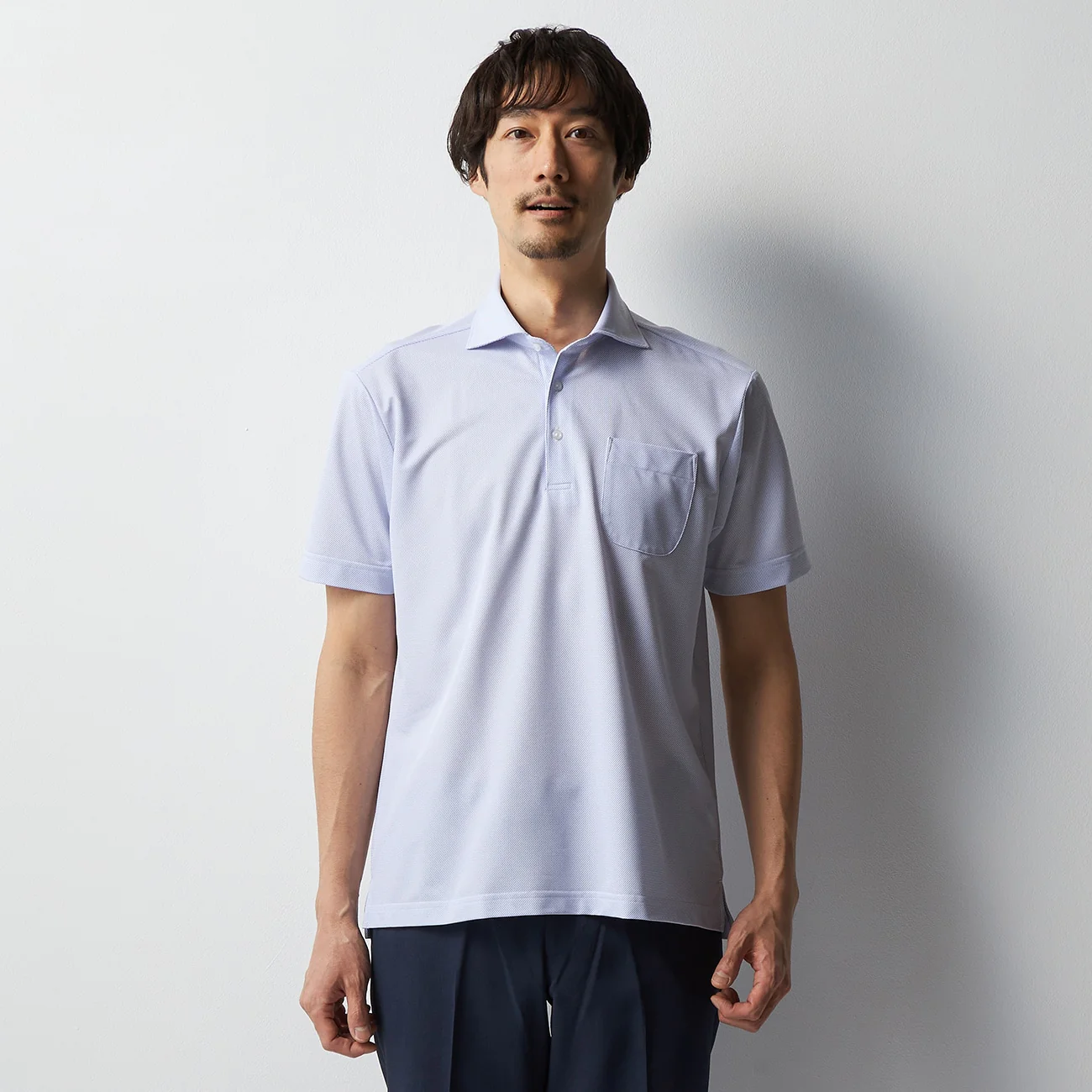 Twill Spread Collar Polo Shirt - Image 3