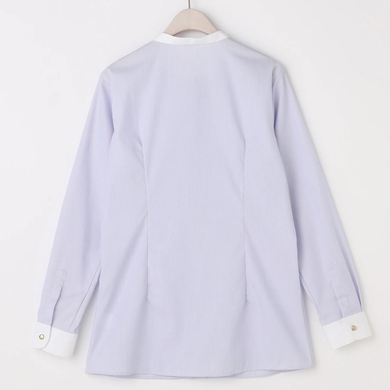Super Non-Iron Cotton Band Collar Shirt - Blue - Image 5
