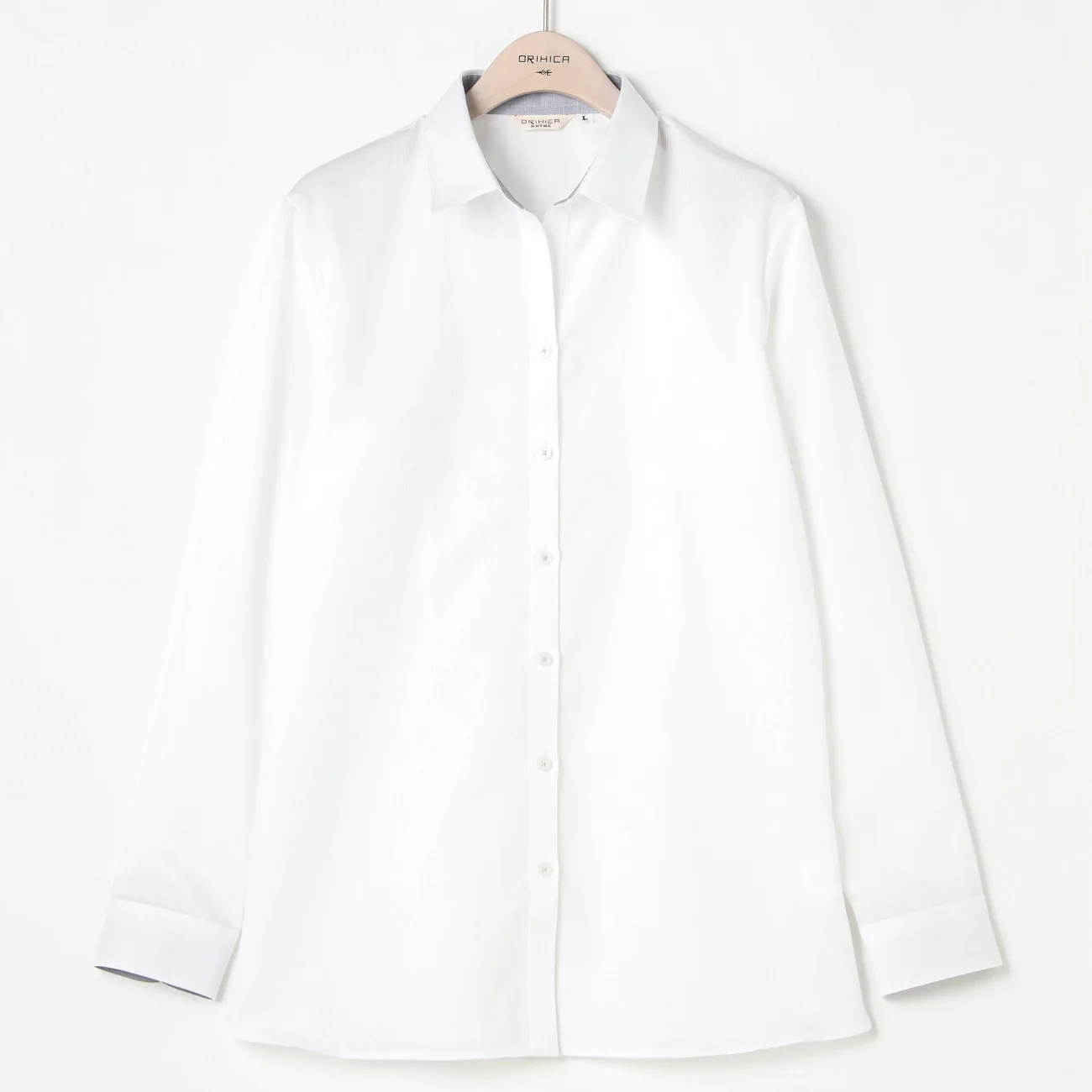Women's Super Non-Iron Cotton Skipper Collar Shirt - White - Image 3