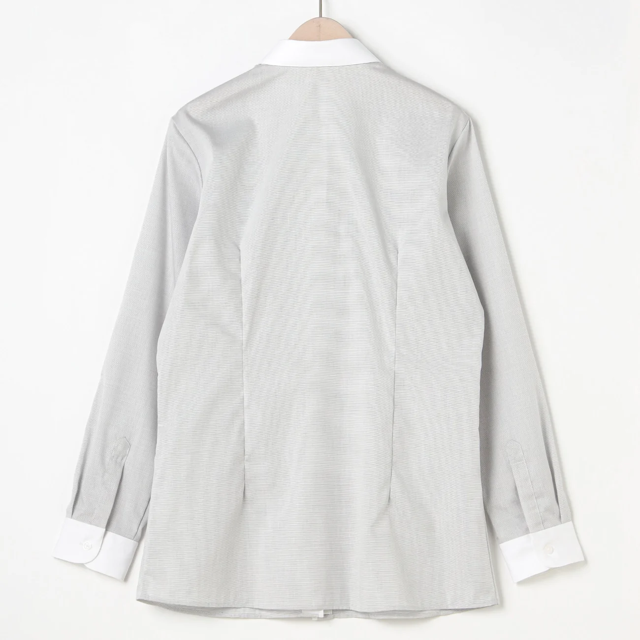 Super Non-Iron Cotton Contrast Collar Shirt - Gray - Image 3