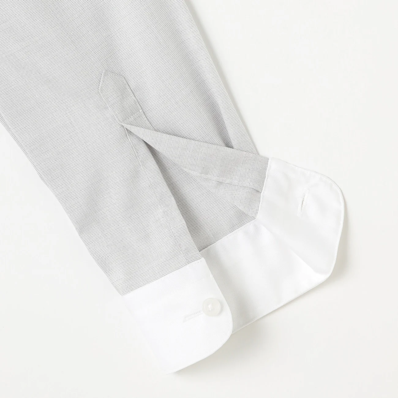 Super Non-Iron Cotton Contrast Collar Shirt - Gray - Image 5