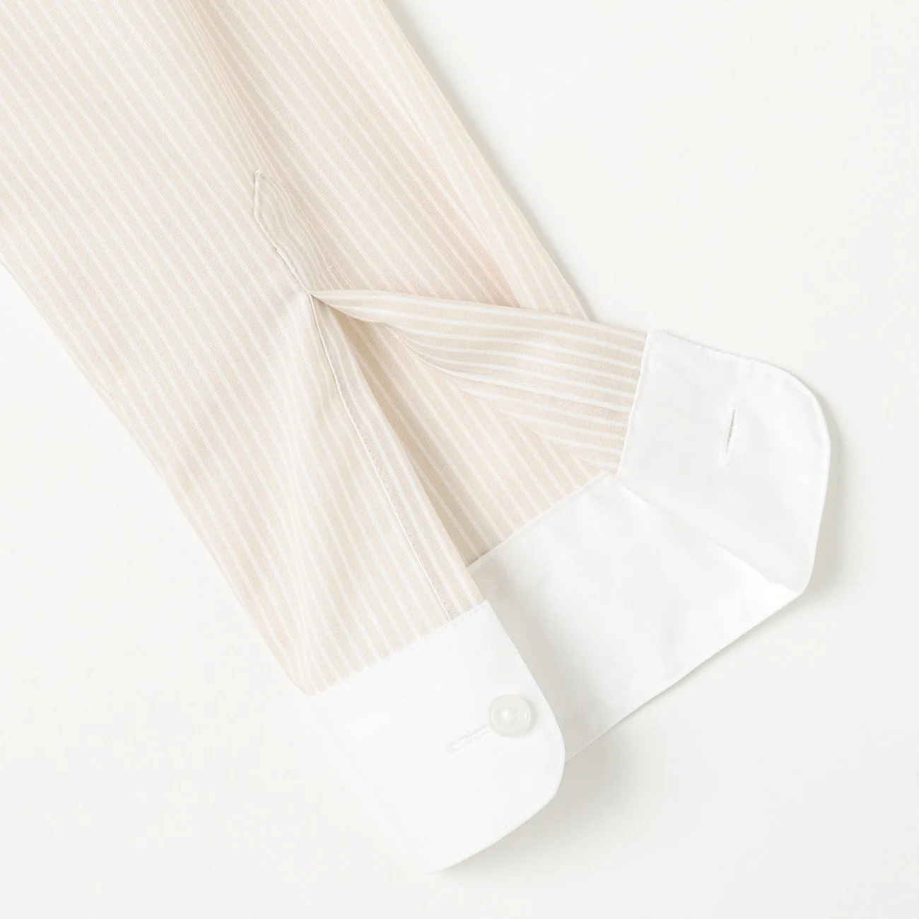 Super Non-Iron Cotton Contrast Collar Shirt - Beige - Image 6