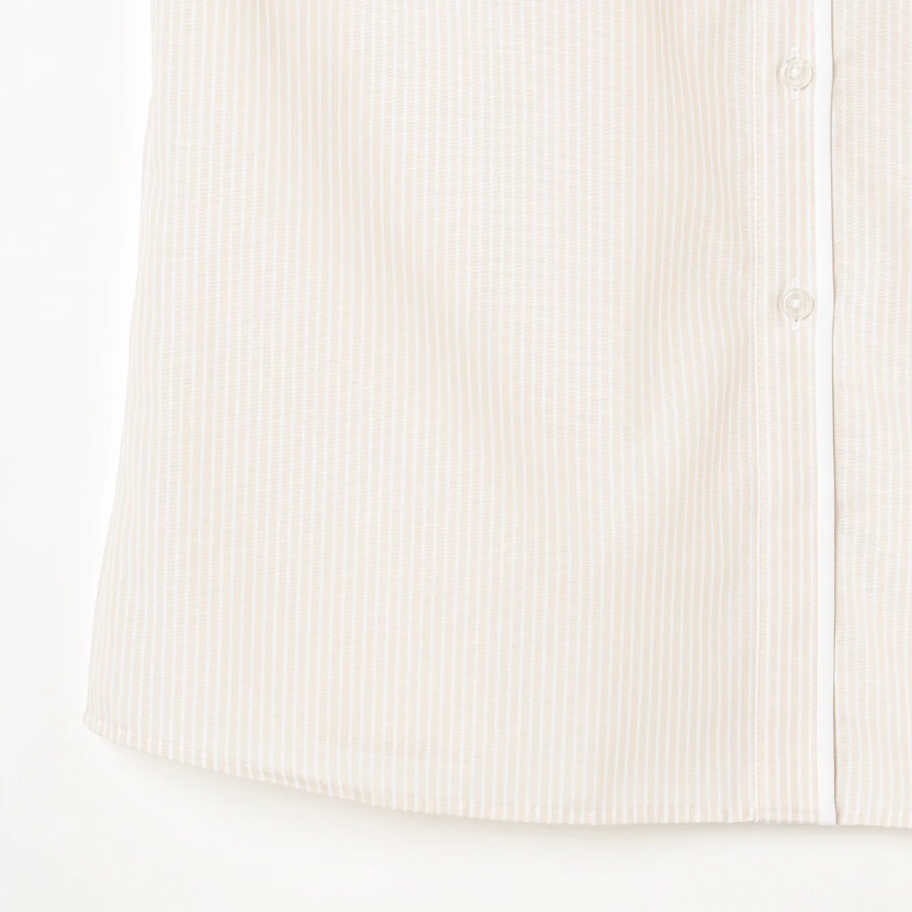 Super Non-Iron Cotton Contrast Collar Shirt - Beige - Image 7