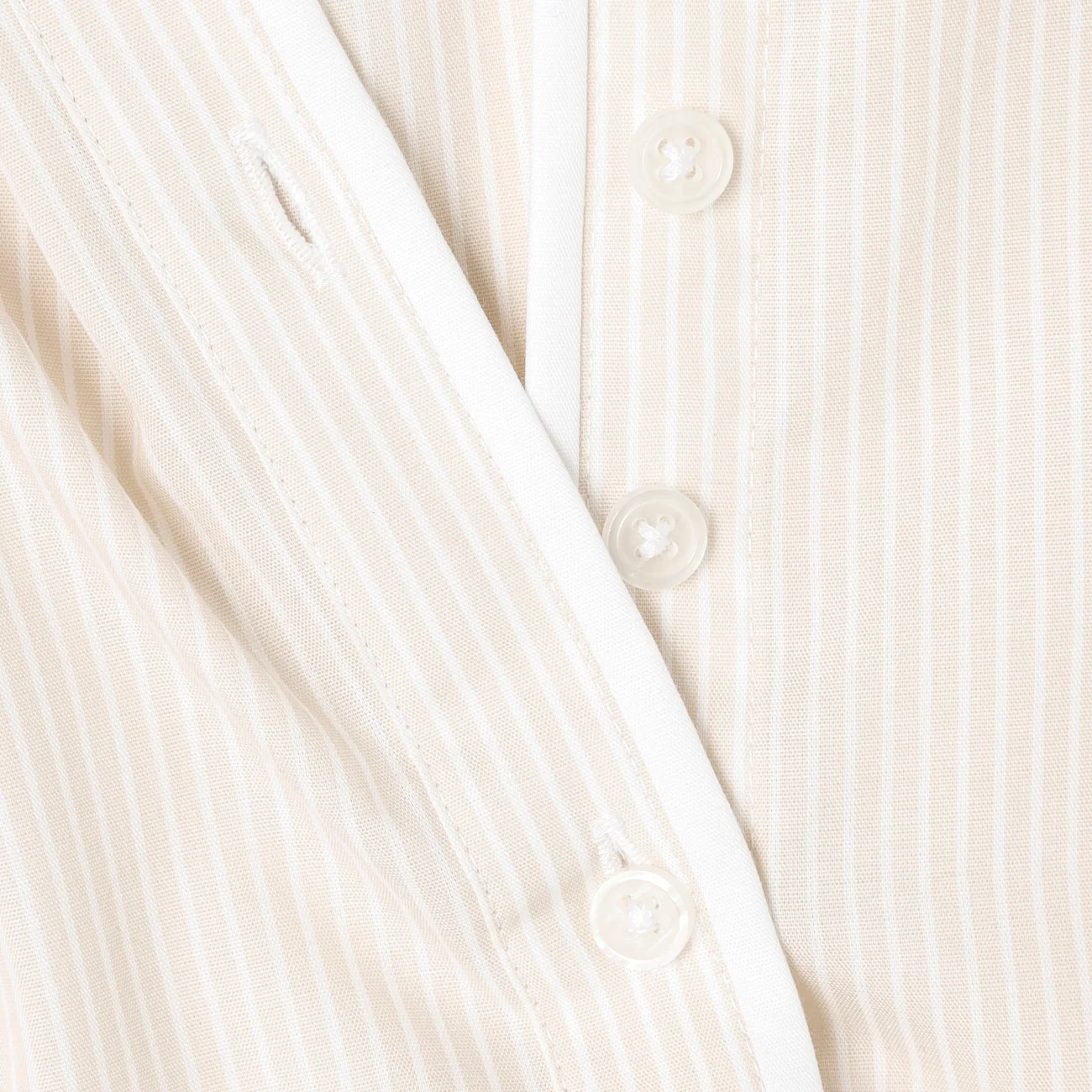 Super Non-Iron Cotton Contrast Collar Shirt - Beige - Image 8