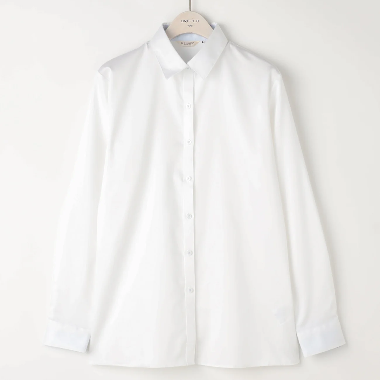 Women's Super Non-Iron Cotton Contrast Point Collar Shirt - White - Image 3