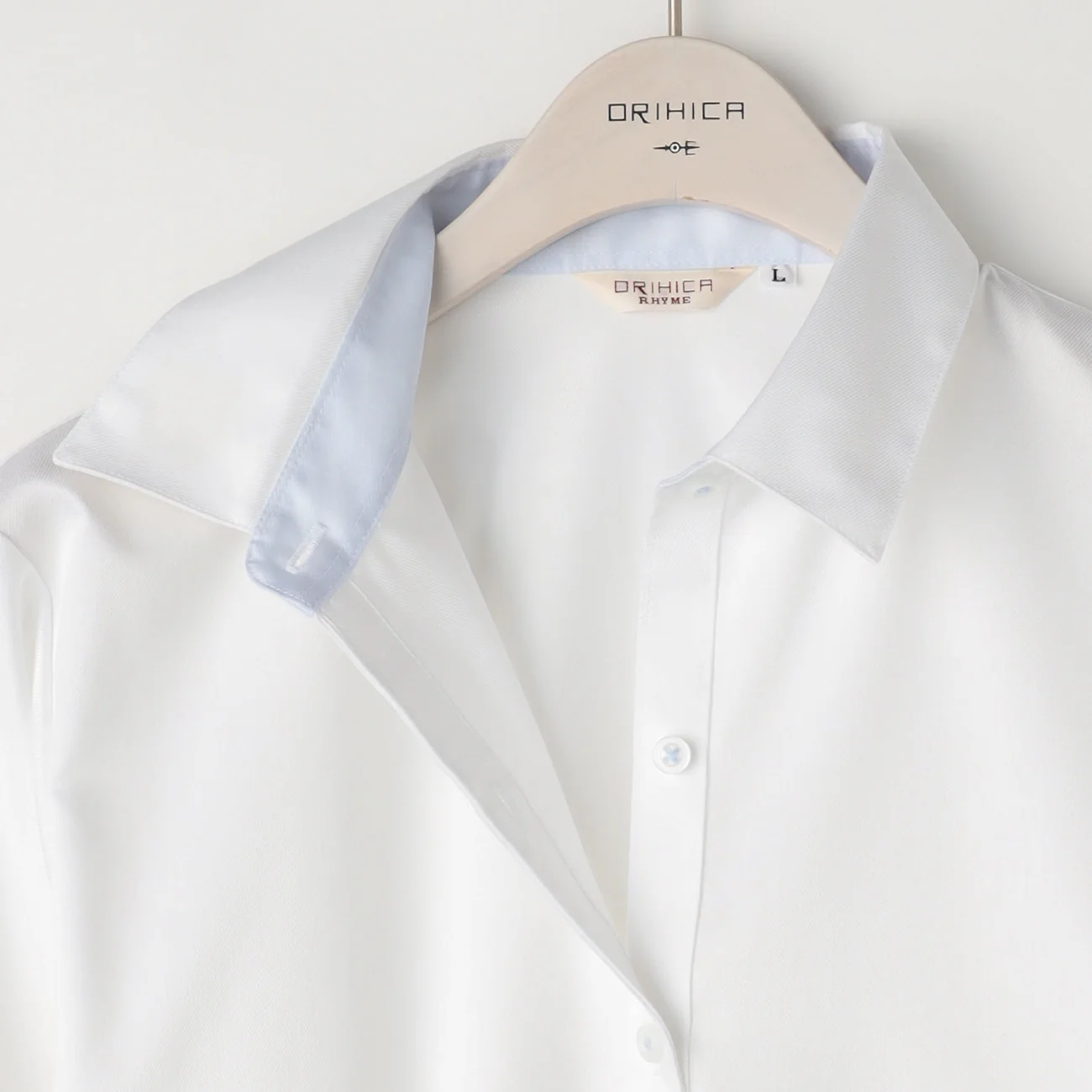 Women's Super Non-Iron Cotton Contrast Point Collar Shirt - White - Image 5