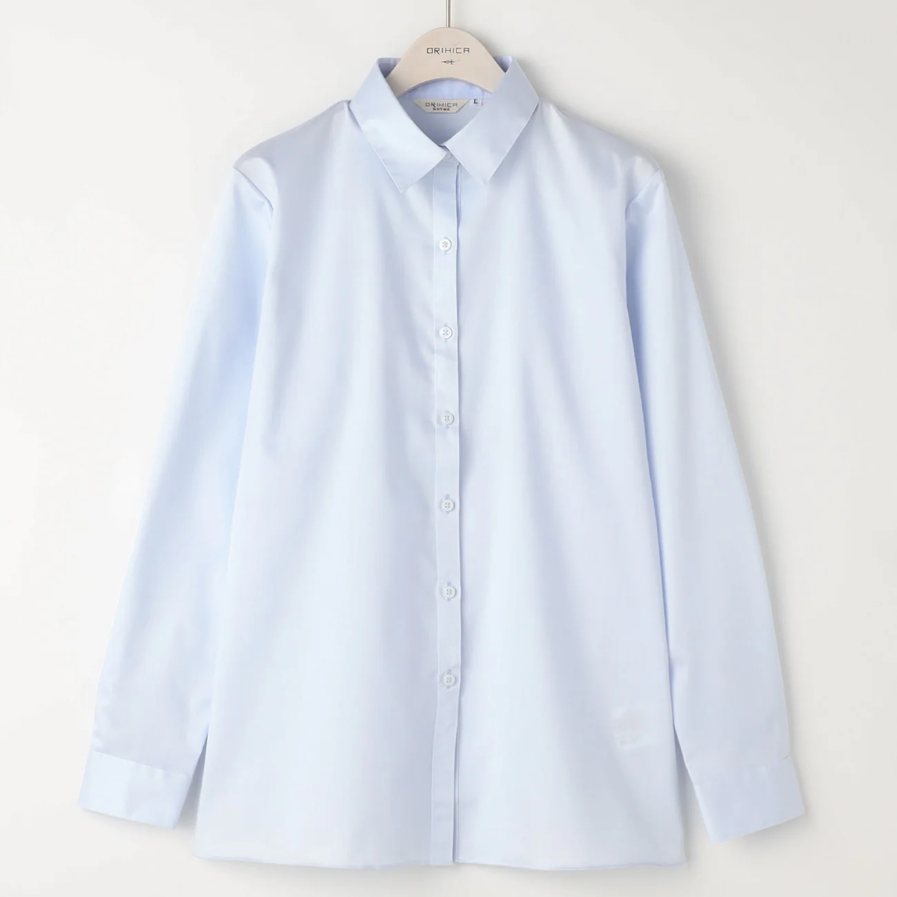 Women's Super Non-Iron Cotton Contrast Point Collar Shirt - Blue - Image 3