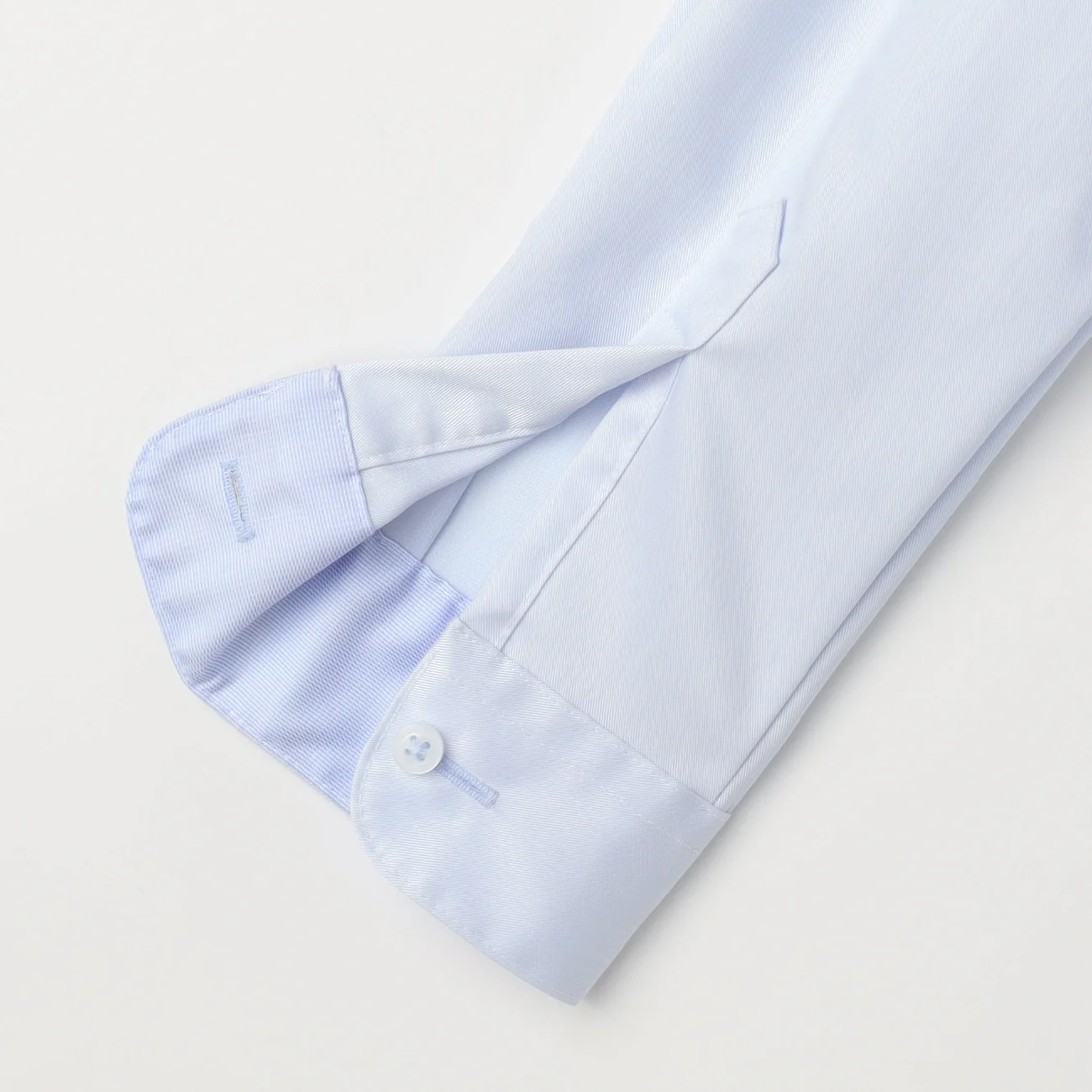 Women's Super Non-Iron Cotton Contrast Point Collar Shirt - Blue - Image 6