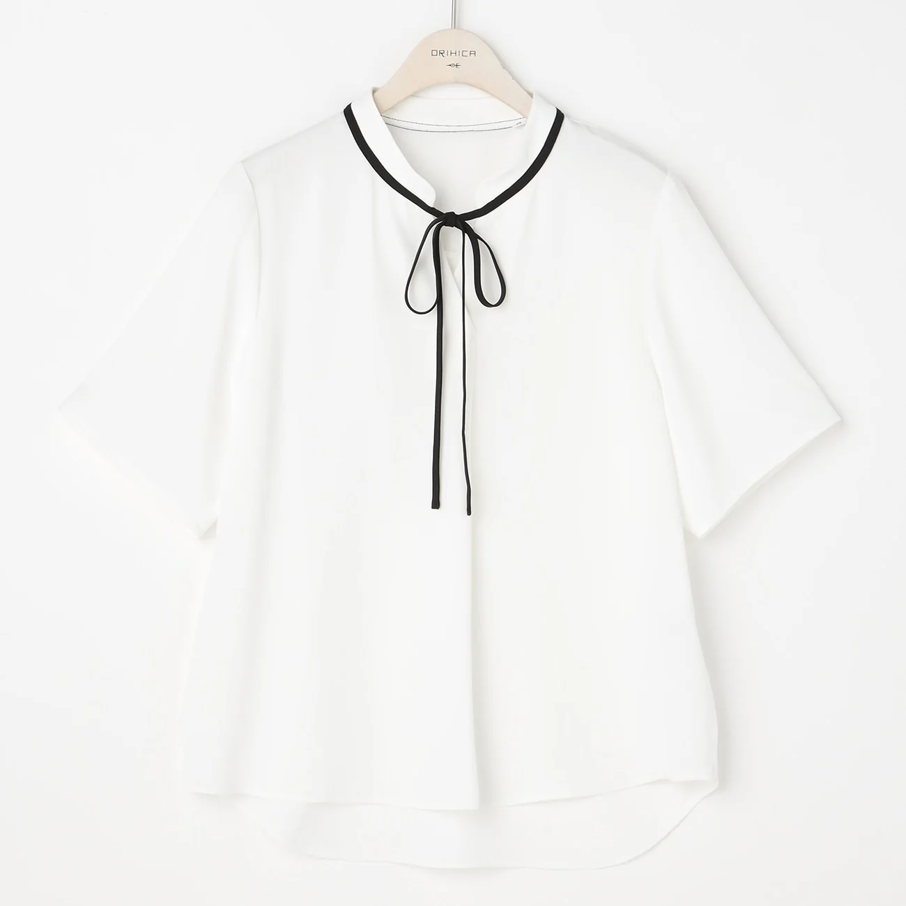 Contrast Bow Tie Blouse - Image 5