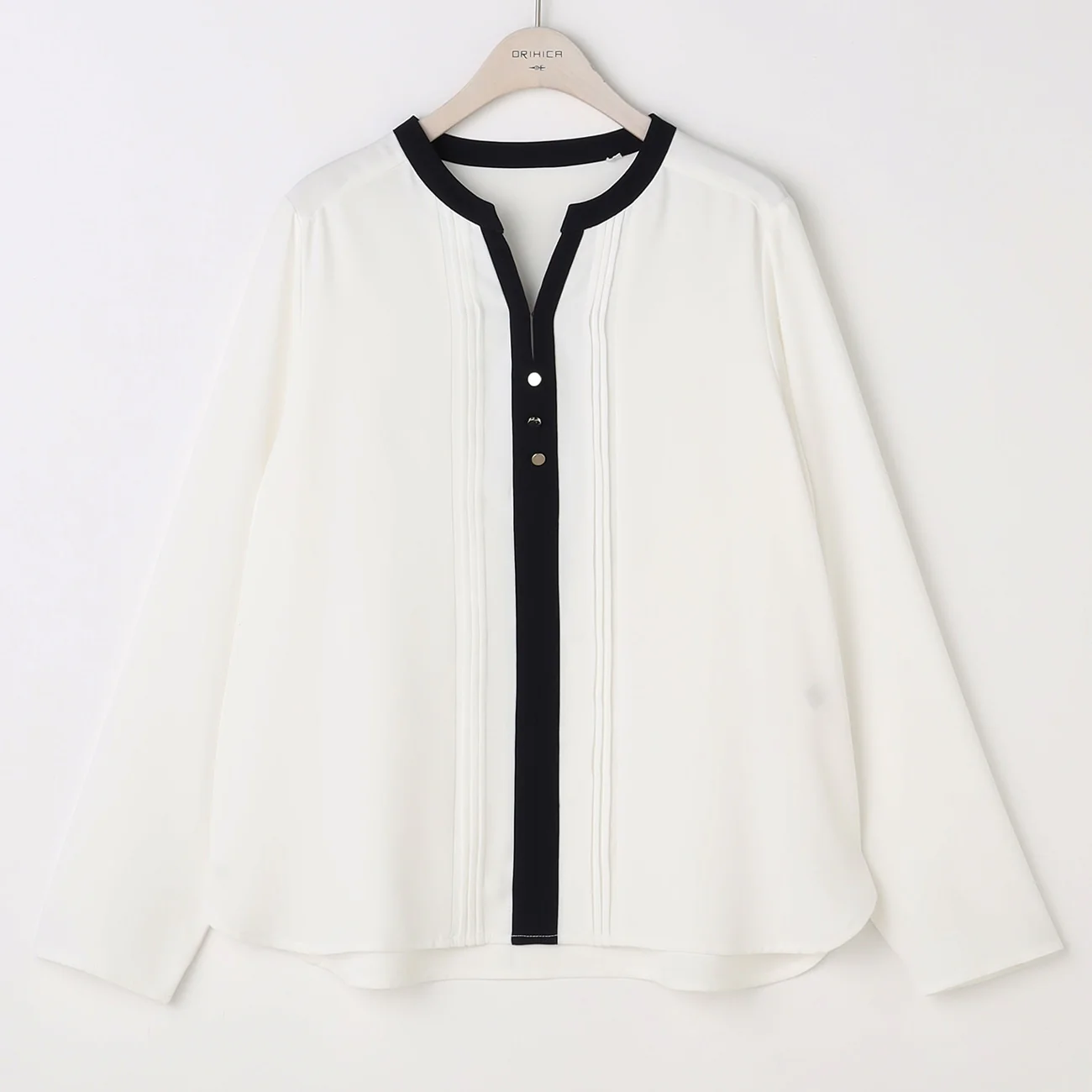 Color-Block Keyneck Blouse - Image 3