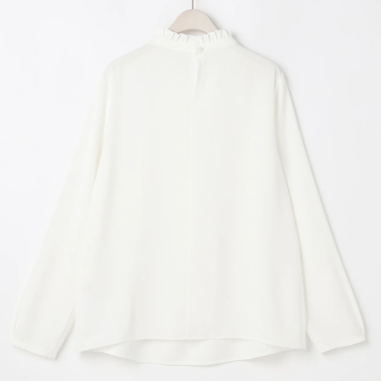 Stand Frill Blouse - White - Image 5
