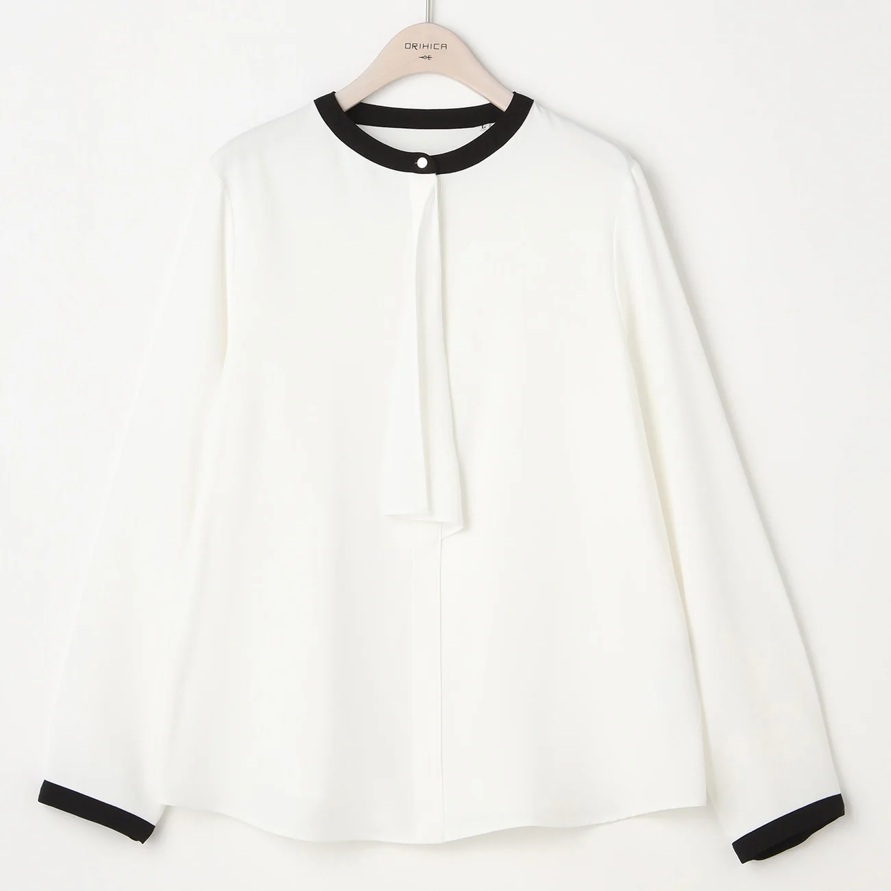 Bicolor Ruffle Bowtie Blouse - Image 5
