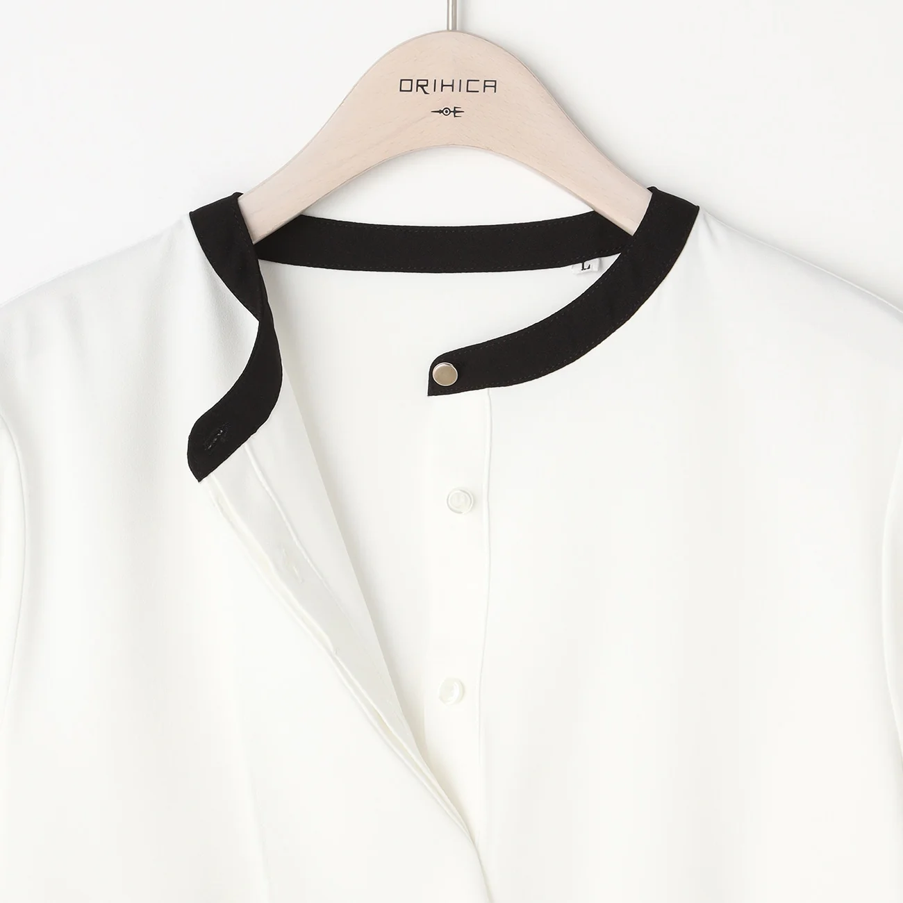 Bicolor Ruffle Bowtie Blouse - Image 7