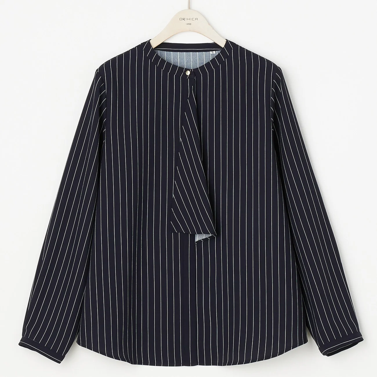 Stripe Ruffle Bowtie Blouse - Image 4