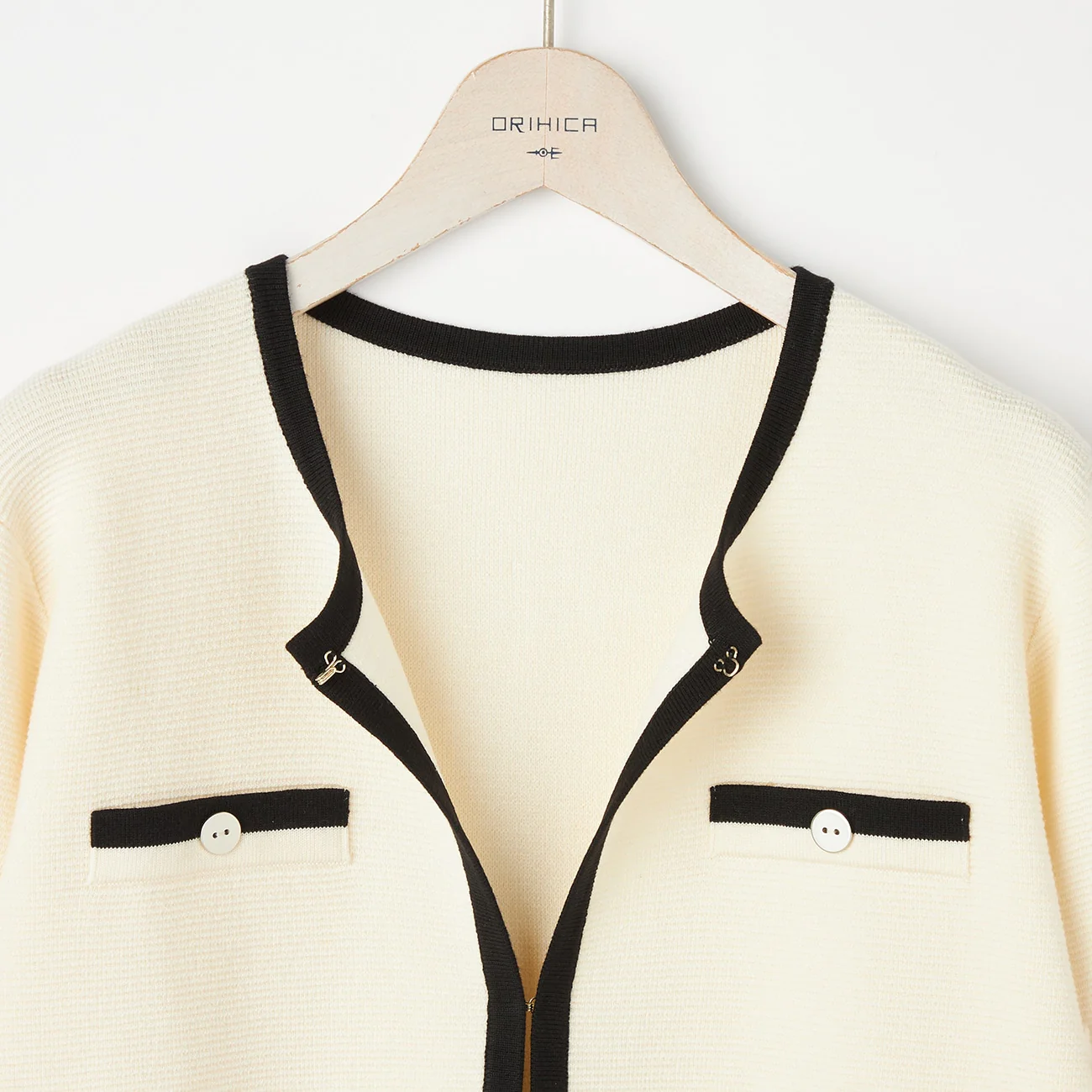 Color-block Mid-length Knit Jacket - Image 7