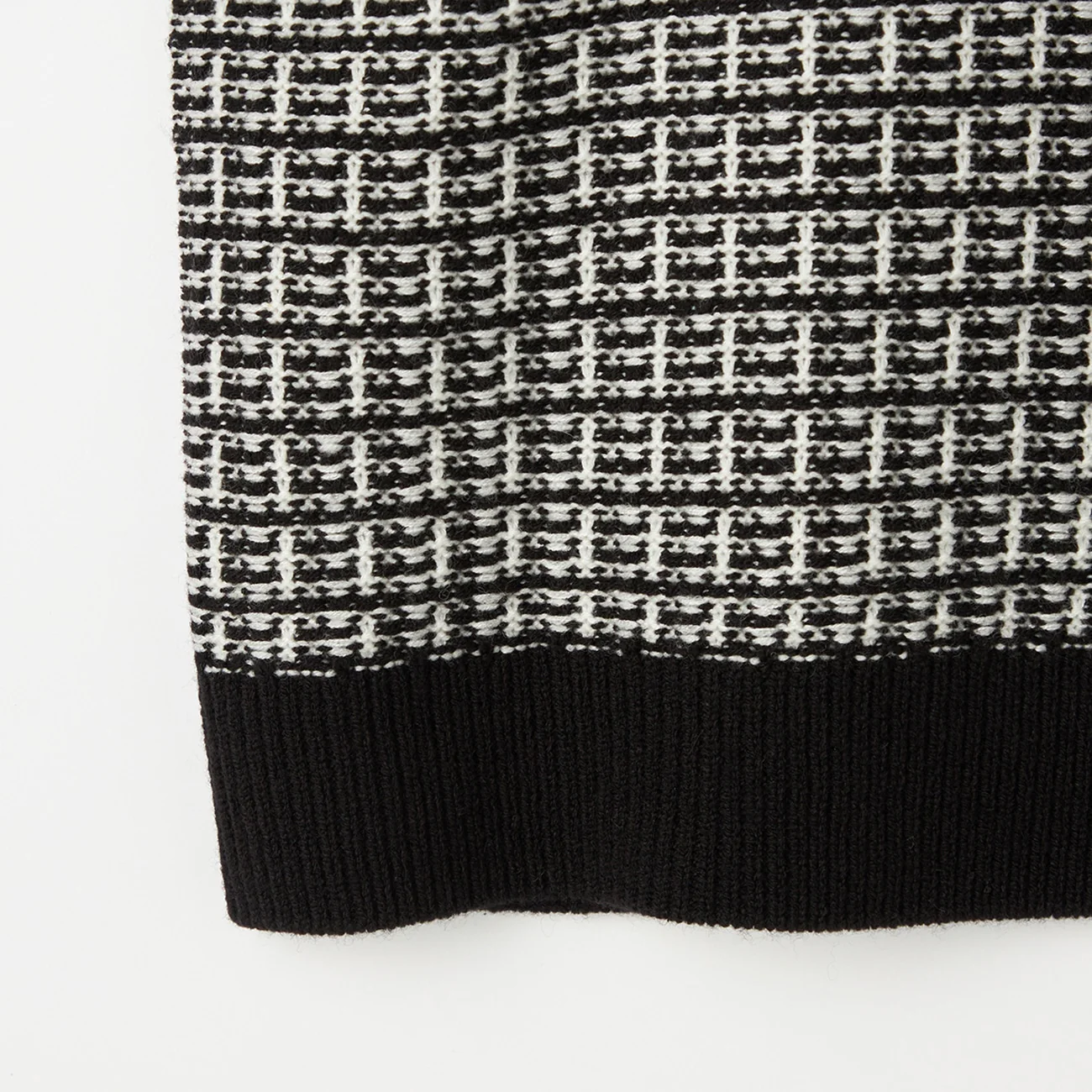Tweed-like Knit Jacket - White/Black - Image 10