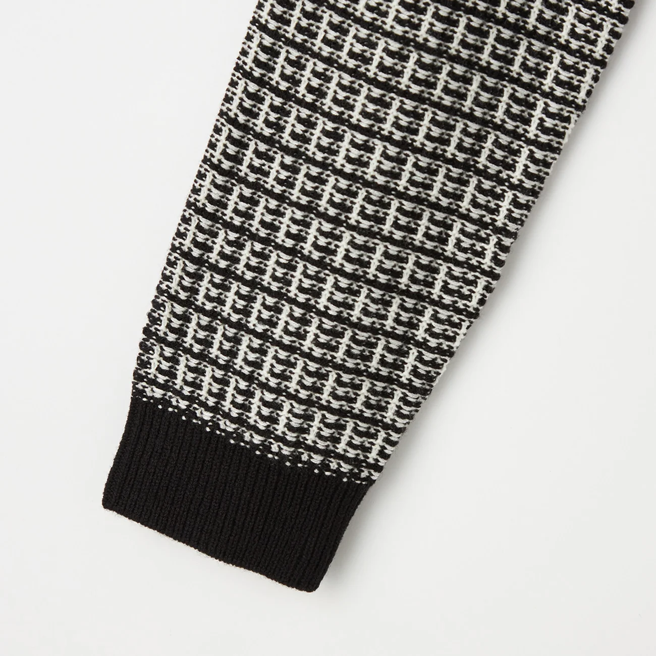 Tweed-like Knit Jacket - White/Black - Image 9