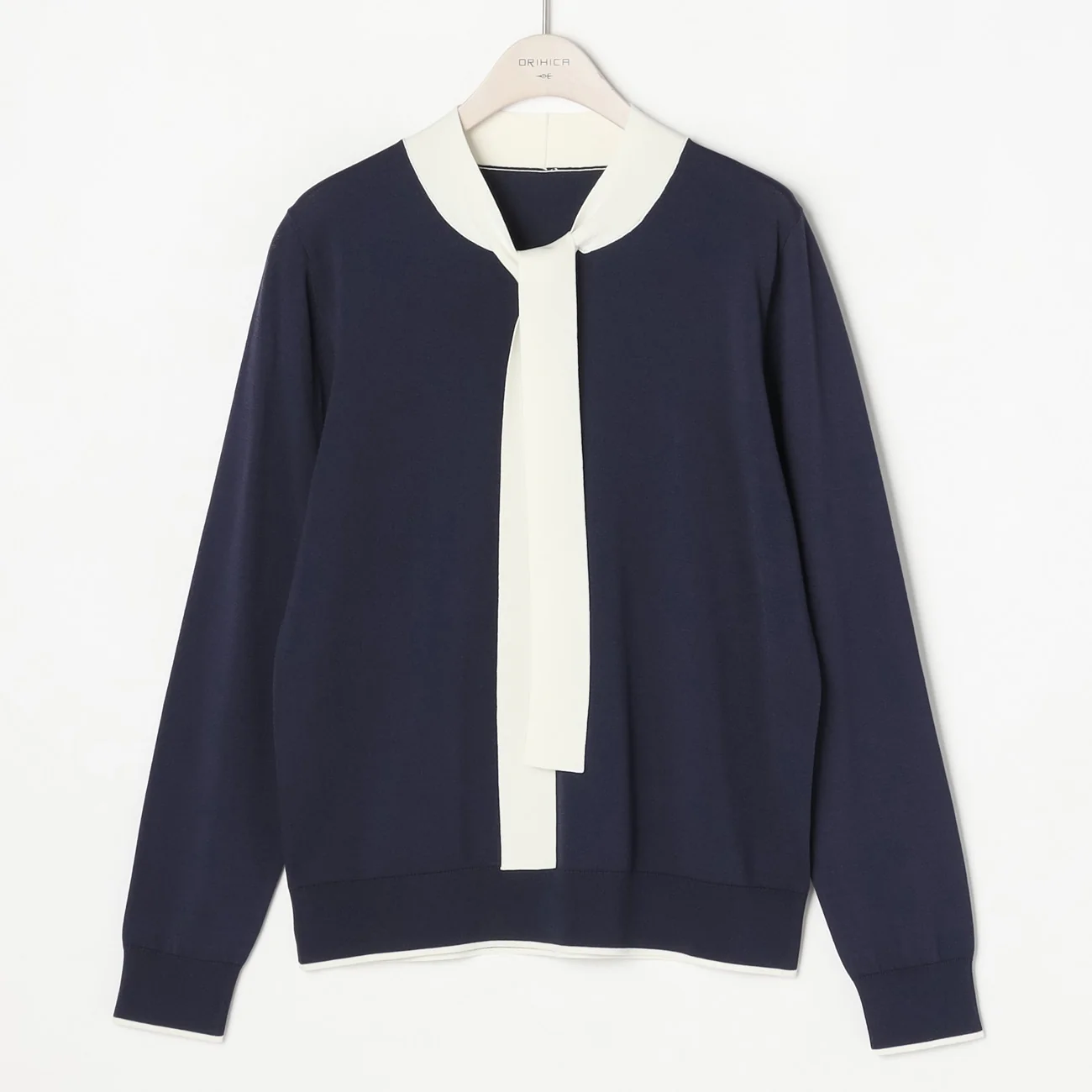 Color-Block Bow-Tie Knit Pullover - Image 6