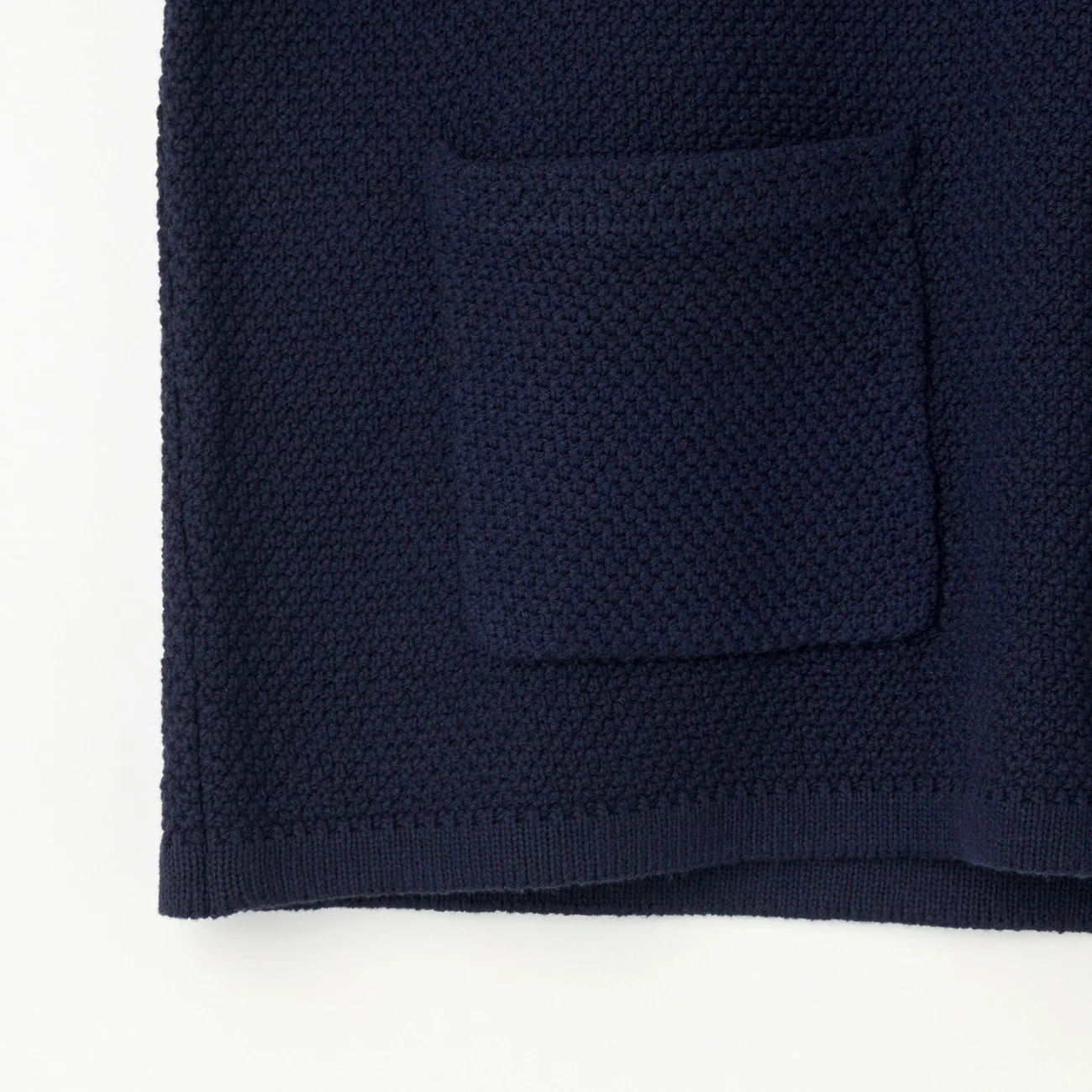 Tweed-Style Knit Jacket - Navy - Image 10